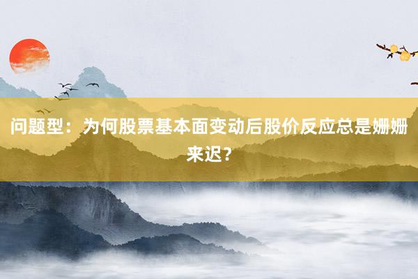 问题型：为何股票基本面变动后股价反应总是姗姗来迟？
