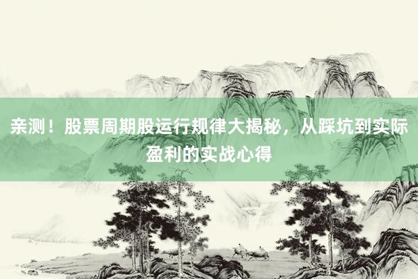 亲测!股票周期股运行规律大揭秘,从踩坑到实际盈利的实战心得