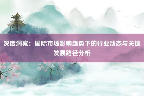 深度洞察：国际市场影响趋势下的行业动态与关键发展路径分析
