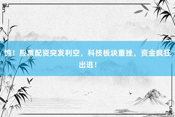 惊！股票配资突发利空，科技板块重挫，资金疯狂出逃！