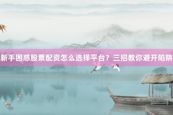 新手困惑股票配资怎么选择平台？三招教你避开陷阱
